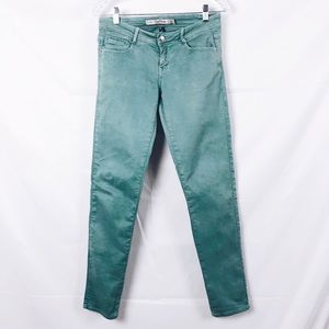 Zara Size 6 Skinny Green Core Denim Jeans